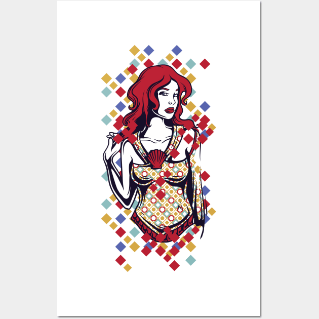 Red-haired Savvy Lady Wall Art by MarinasingerDesigns